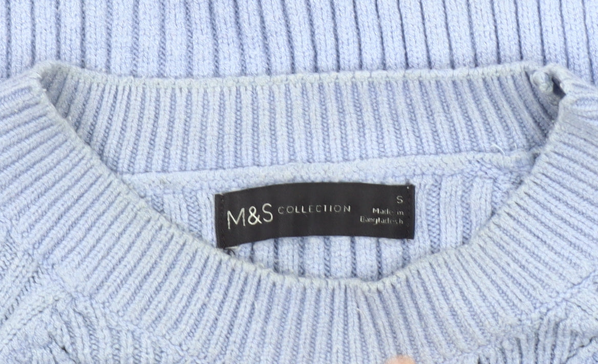 Marks and Spencer Women's Blue Knit Pullover Jumper