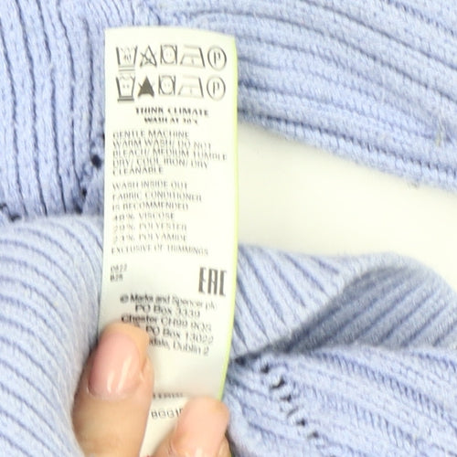 Marks and Spencer Women's Blue Knit Pullover Jumper