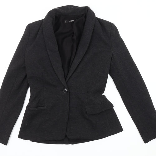 Mango Women's Black Blazer S, Classic Shawl Lapel