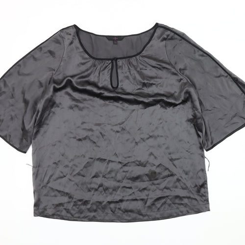 Fashion Women's Black Silk Blouse Size 14