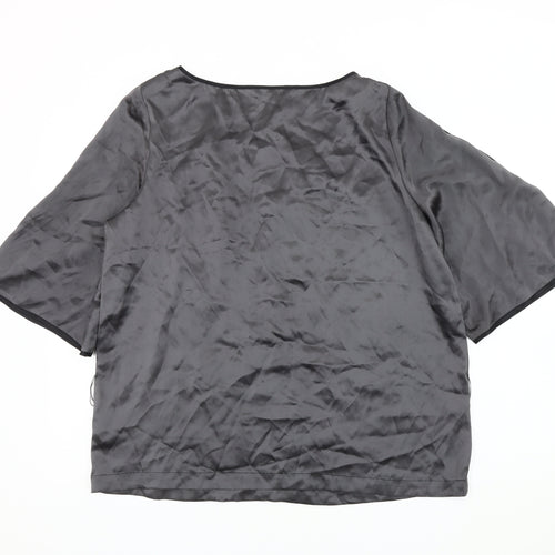 Fashion Women's Black Silk Blouse Size 14