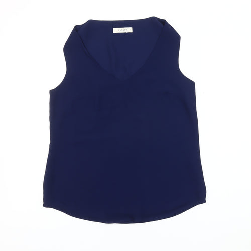 Oasis Women's Blue Sleeveless V-Neck Tank Top Size 10