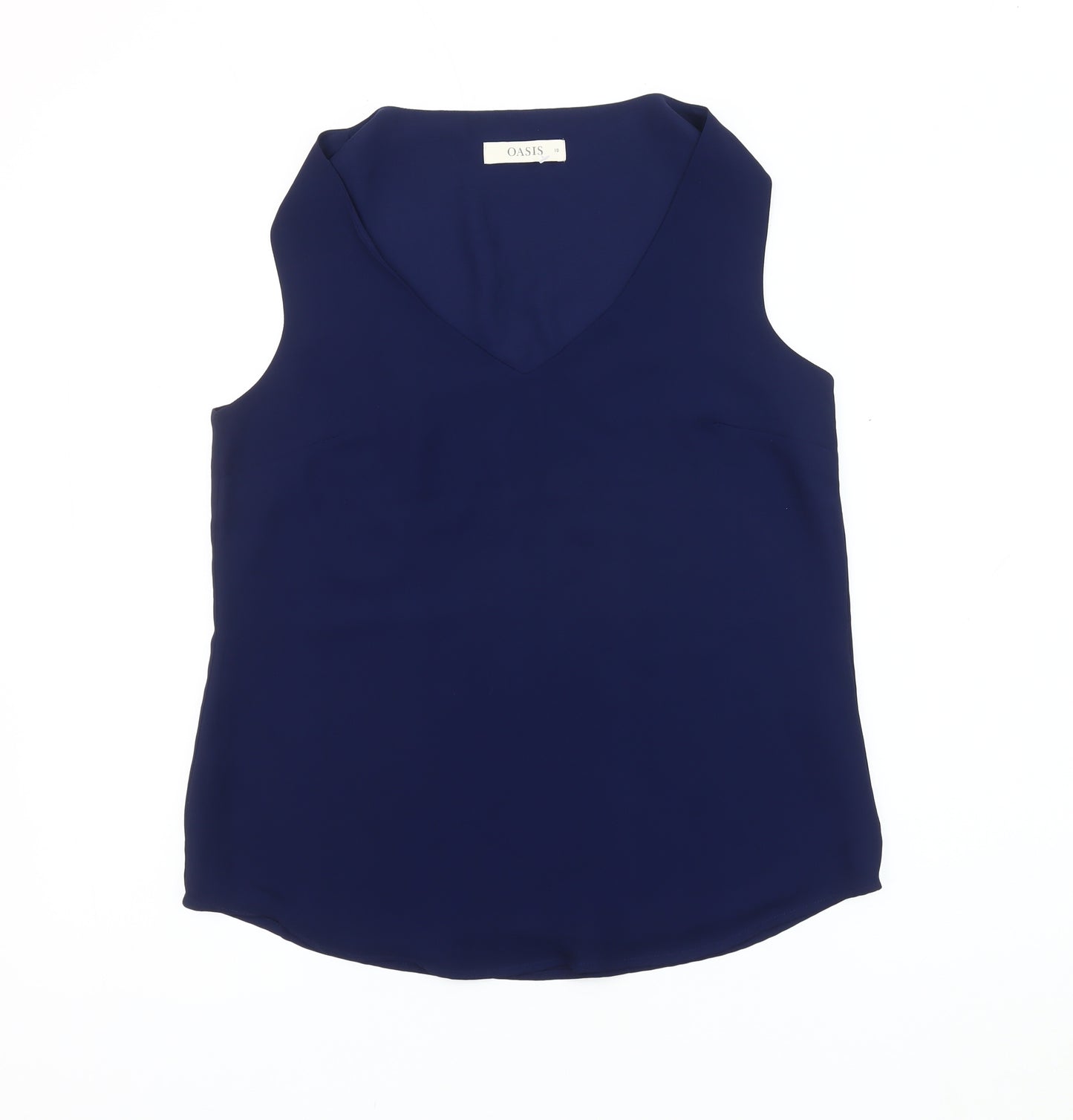 Oasis Women's Blue Sleeveless V-Neck Tank Top Size 10