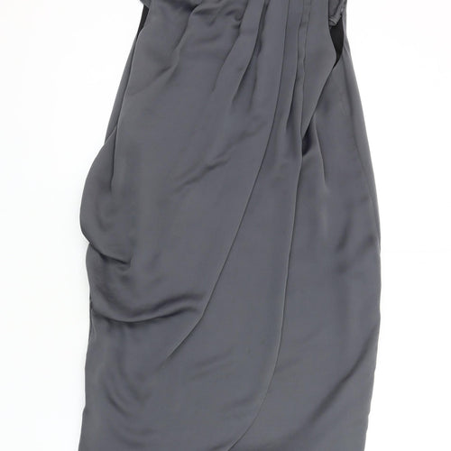 Zara Women's Grey Sleeveless Dress Size 8