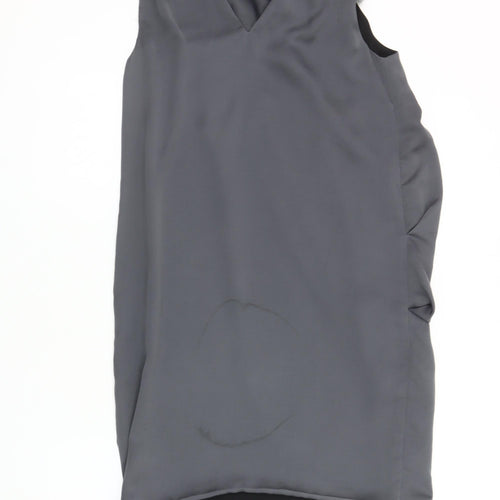 Zara Women's Grey Sleeveless Dress Size 8