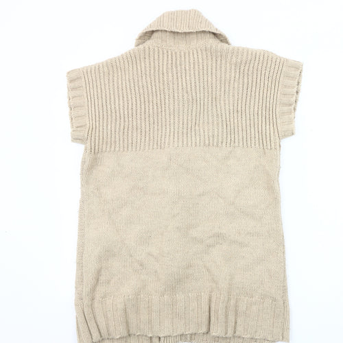 CC Women's Beige Knit Cardigan M with Button Detail