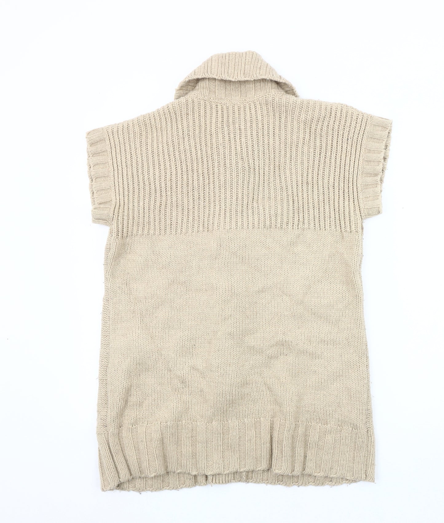CC Women's Beige Knit Cardigan M with Button Detail