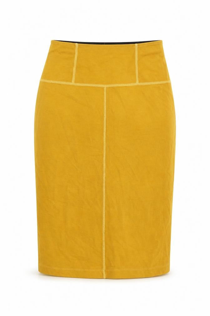 Maria Bellentani Yellow Pencil Skirt S Women