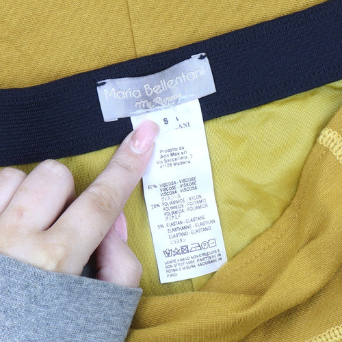 Maria Bellentani Yellow Pencil Skirt S Women