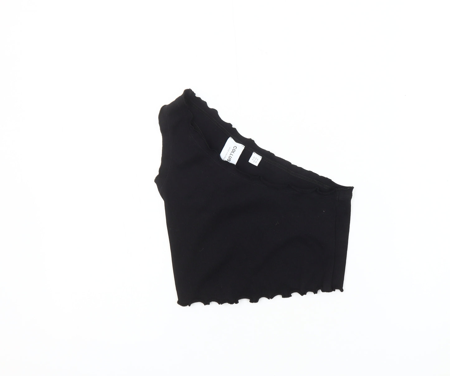 Collusion Women's Black Cropped One Shoulder Top