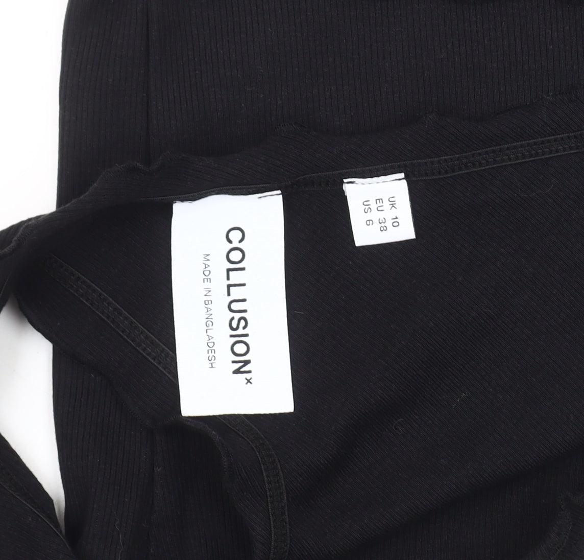 Collusion Women's Black Cropped One Shoulder Top