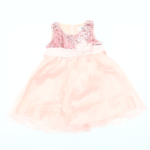 Discoball Girls Pink Sequin Tutu Dress, Size 110