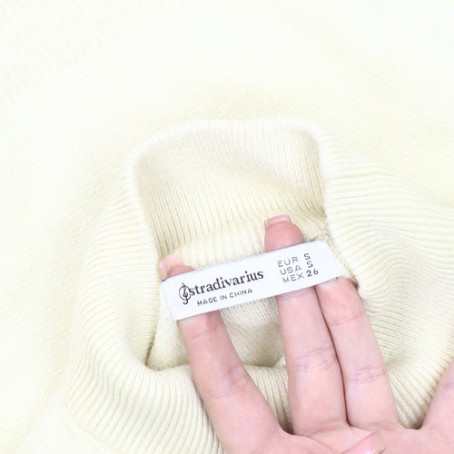 Stradivarius Women's Ivory Mock Neck Jumper