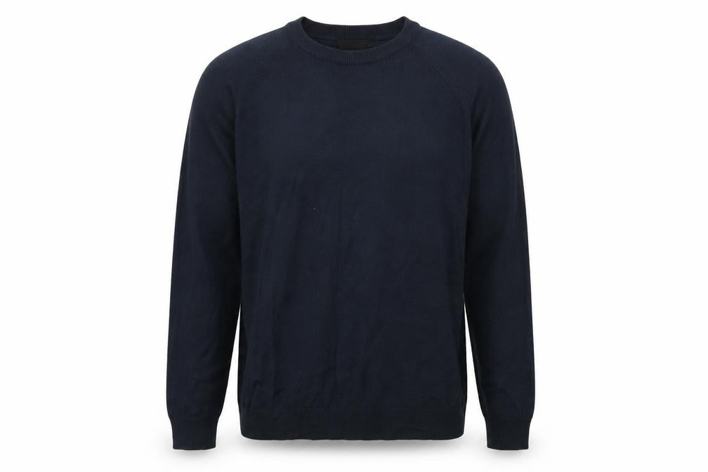 Front view of BHS Men's Blue XL jumper, Crew Neck