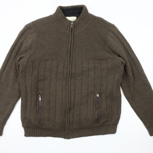Trait Men's Brown XL Basic Jacket Full Zip Lined
