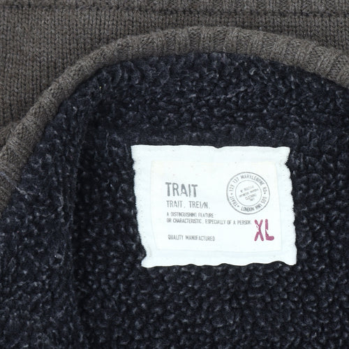 Trait Men's Brown XL Basic Jacket Full Zip Lined