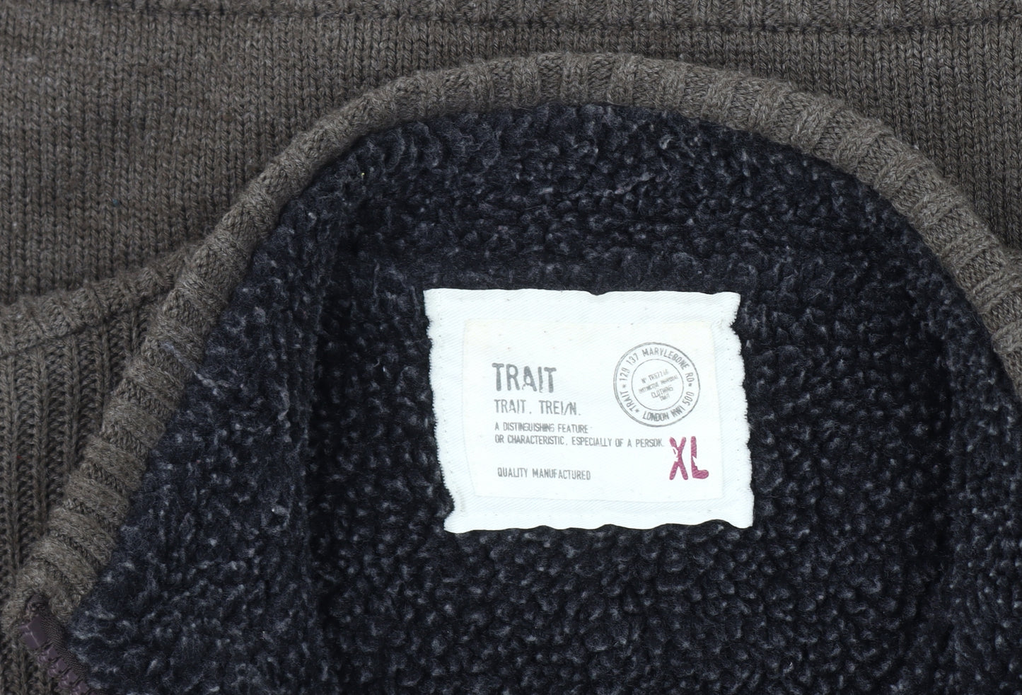 Trait Men's Brown XL Basic Jacket Full Zip Lined