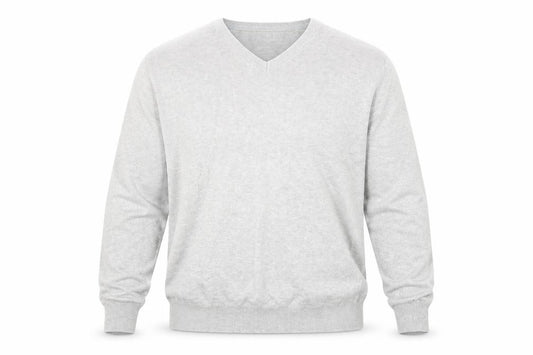 Front view of Dunnes Men's Grey M V-Neck Cotton jumper