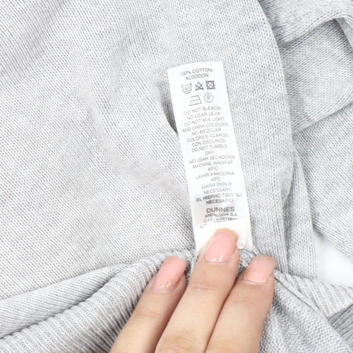 Dunnes Men's Grey M V-Neck Cotton Pullover Jumper