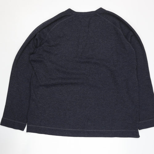 Fraser Men's Blue V-Neck Pullover Jumper, Size L