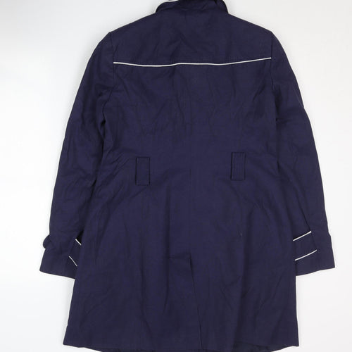 BHS Women's Navy Pea Coat - Size 12, Elegant Winter Style