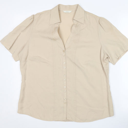 Marks and Spencer Beige Short Sleeve Women's Blouse