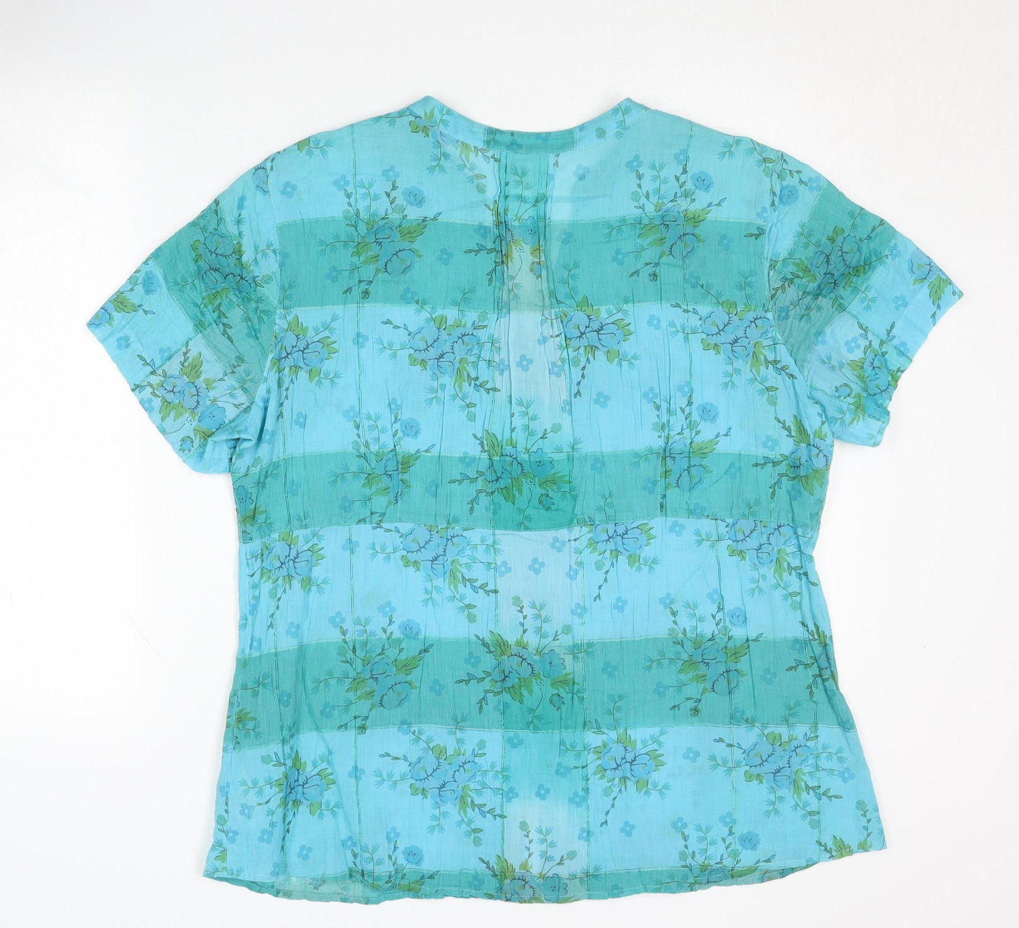 Marks and Spencer Women's Blue Floral Blouse Size 18