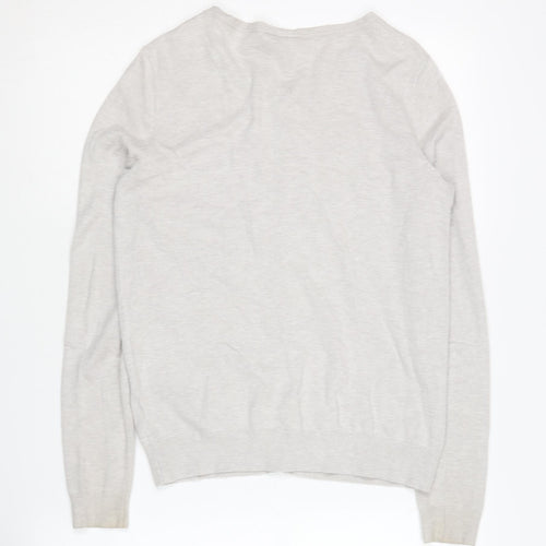 Warehouse Women's Grey Cardigan M Crew Neck Button