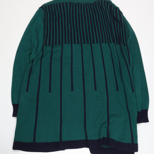 Kriss Women's Green Open Front Cardigan, Size M, Long Sleeve Knit