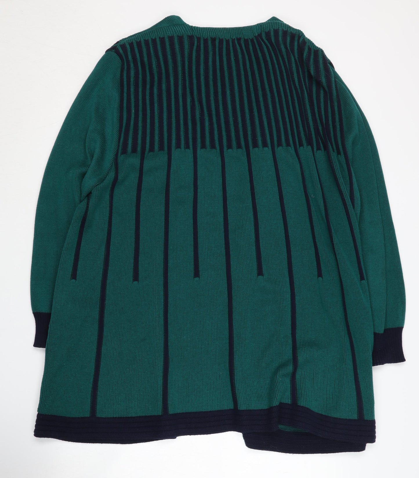 Kriss Women's Green Open Front Cardigan, Size M, Long Sleeve Knit