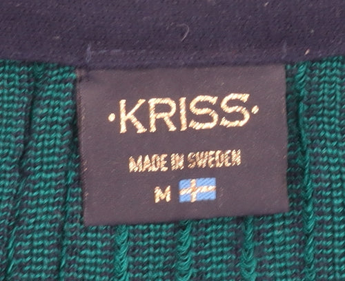 Kriss Women's Green Open Front Cardigan, Size M, Long Sleeve Knit