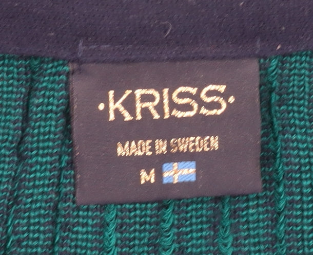 Kriss Women's Green Open Front Cardigan, Size M, Long Sleeve Knit
