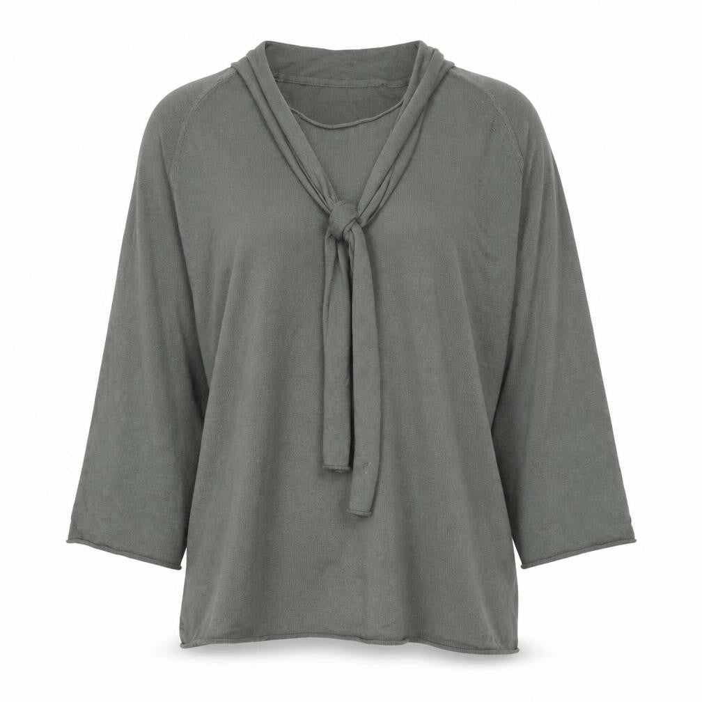 YAYA Women's Green Knit Jumper, Size L, 3/4 Sleeve