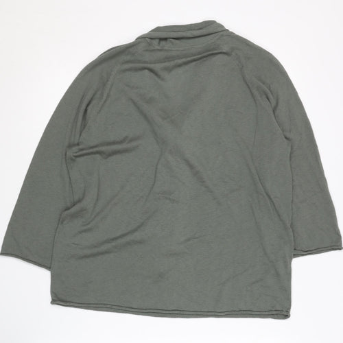 YAYA Women's Green Knit Jumper, Size L, 3/4 Sleeve