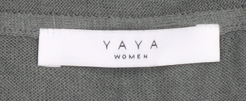 YAYA Women's Green Knit Jumper, Size L, 3/4 Sleeve