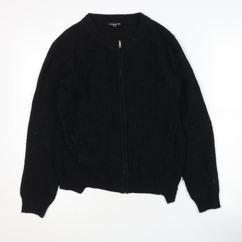 Warehouse Women's Black Full Zip Jumper Size 8
