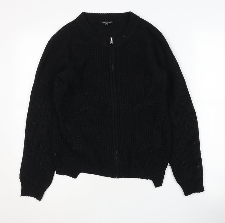 Warehouse Women's Black Full Zip Jumper Size 8