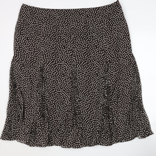 J. Taylor Women's Black Polka Dot A-Line Skirt 22