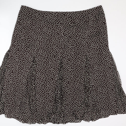 J. Taylor Women's Black Polka Dot A-Line Skirt 22