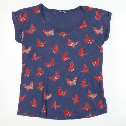Marks and Spencer Women's Blue Butterfly T-Shirt UK 10