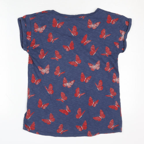 Marks and Spencer Women's Blue Butterfly T-Shirt UK 10