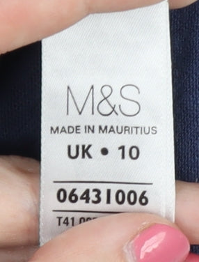 Marks and Spencer Women's Blue Butterfly T-Shirt UK 10