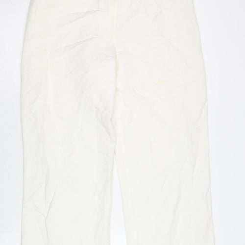 Anne Brooks Women's Ivory Linen Trousers Size 12