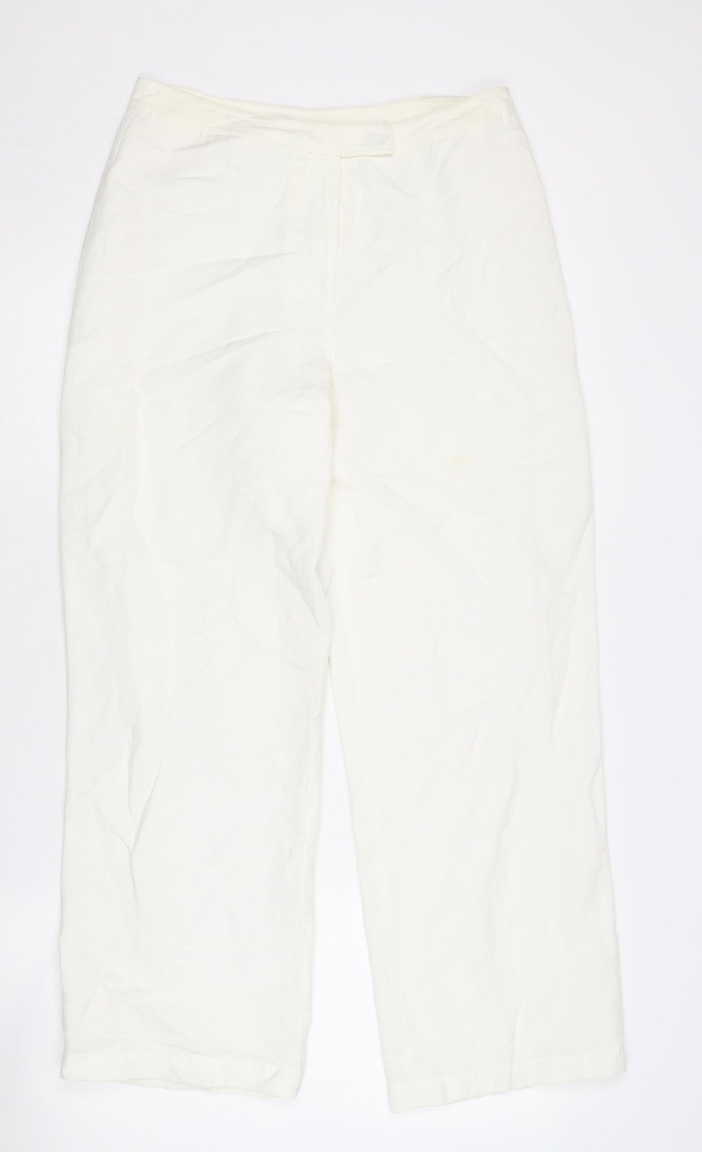 Anne Brooks Women's Ivory Linen Trousers Size 12
