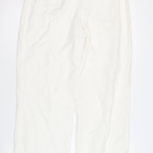 Anne Brooks Women's Ivory Linen Trousers Size 12