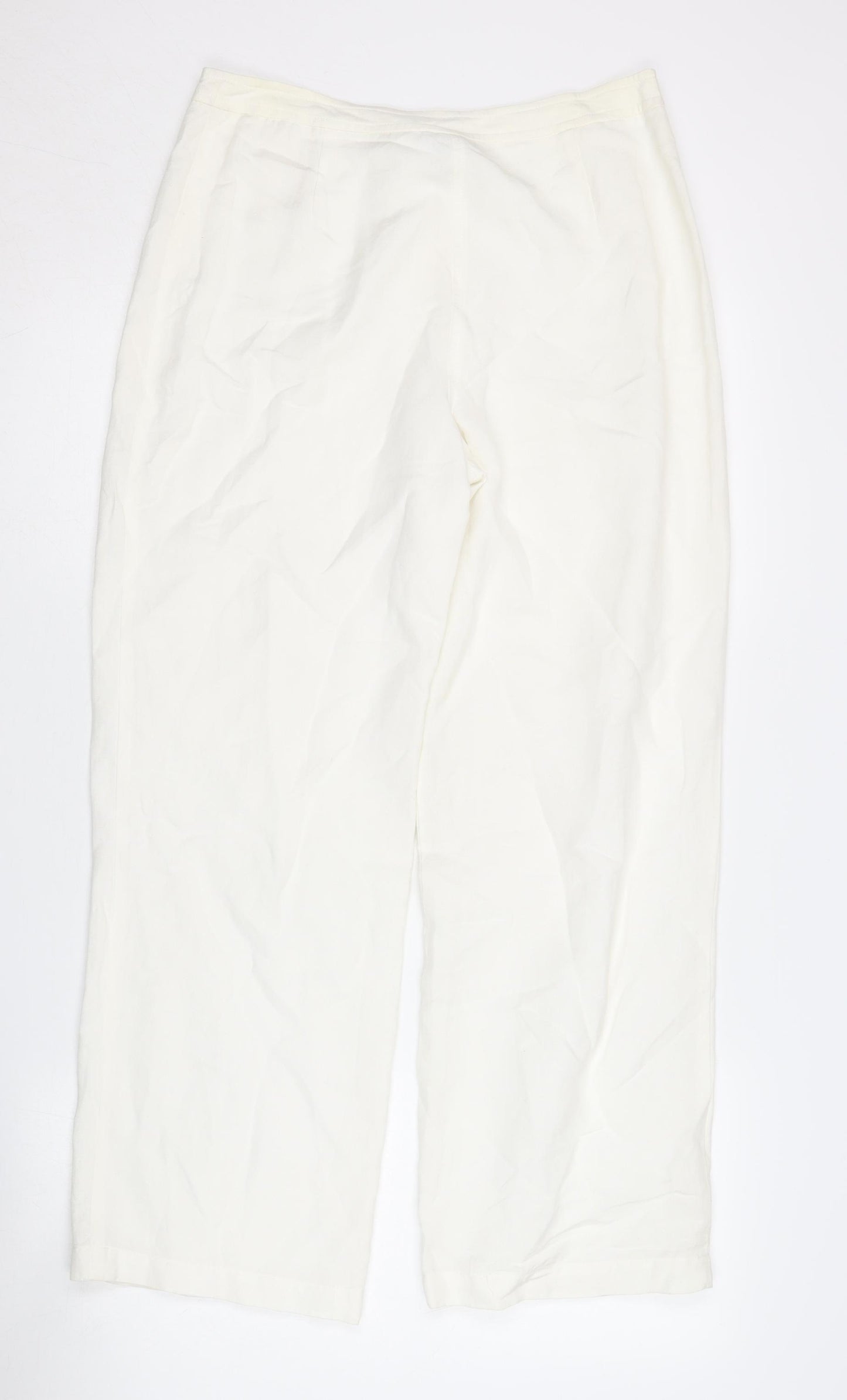 Anne Brooks Women's Ivory Linen Trousers Size 12