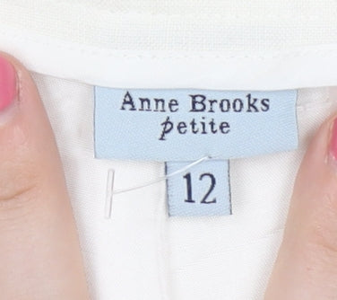 Anne Brooks Women's Ivory Linen Trousers Size 12