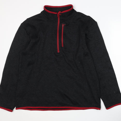 Crane Men's Black 1/4 Zip Sweatshirt - Large