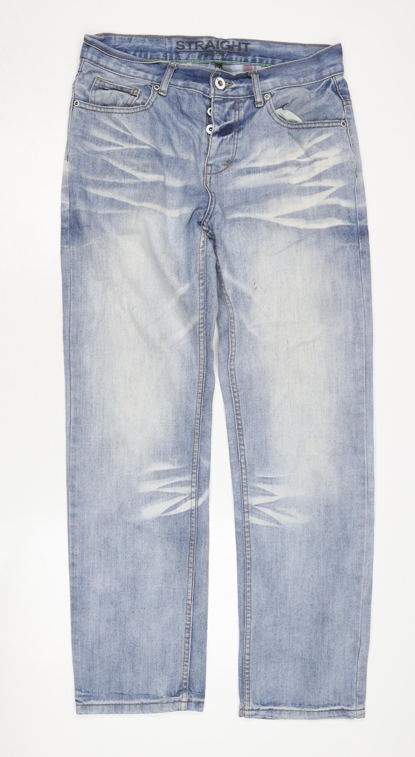 Peacocks Men's Blue Straight Jeans W32 L32