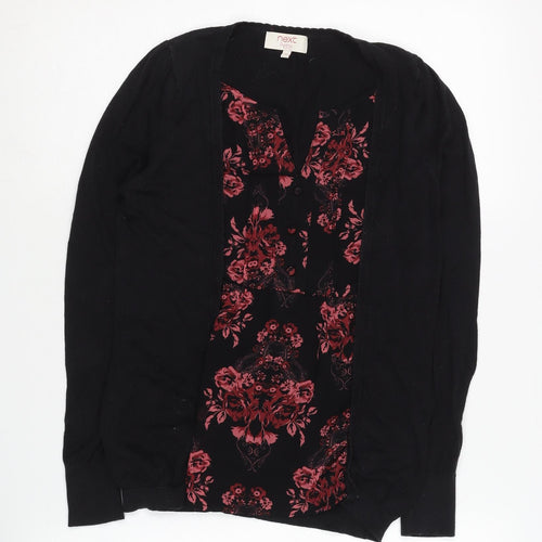 Next Women's Black Cardigan, Floral, Size 8 Petite